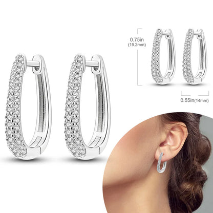 925 Sterling Silver Hoops Earrings Hypoallergenic Hoops Earrings With Zirconia Fashion High Quality Jewelry for Women Girls