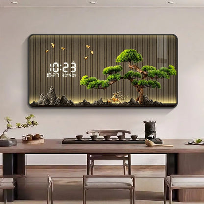 Luxury Digital Wall Clock with Calendar - Modern Home Decor for Living Room & Bedroom