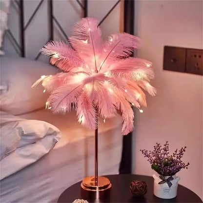 Transform Your Space with the LED Feather Table Lamp – Elegant Home Accessories for Every Room