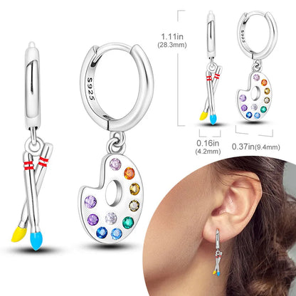 925 Sterling Silver Hoops Earrings Hypoallergenic Hoops Earrings With Zirconia Fashion High Quality Jewelry for Women Girls