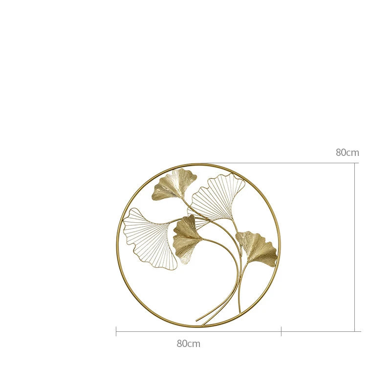 Elegant Chinese Ginkgo Leaf Metal Wall Art – Transform Your Home with Luxury Wall Decor