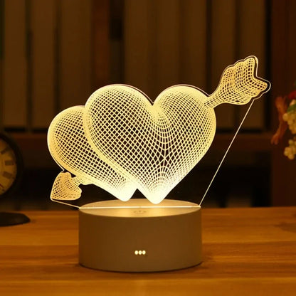 Illuminate Your Home with the Enchanting 3D Acrylic Love Lamp - Free Shipping Worldwide!