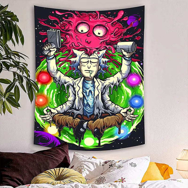 Transform Your Space with Vibrant Hippie Tapestry Wall Art | Psychedelic Decor