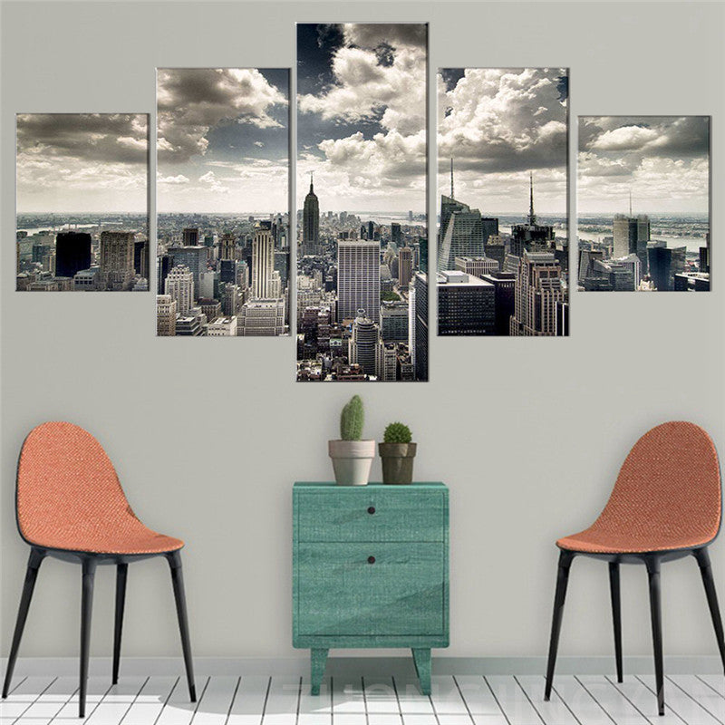 Wall Art HD Print 5 Pieces Of Urban Landscape Canvas