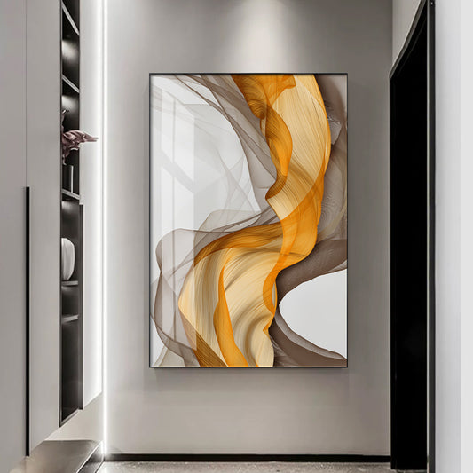 Stunning Abstract Yellow Grey Canvas Painting | Multi-Panel Wall Art for Home Decor