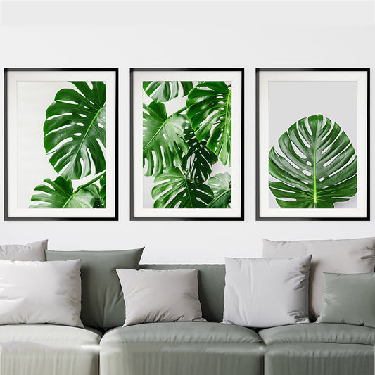 Stylish Green Plant Canvas Paintings - Ideal for Modern Living Room Decor