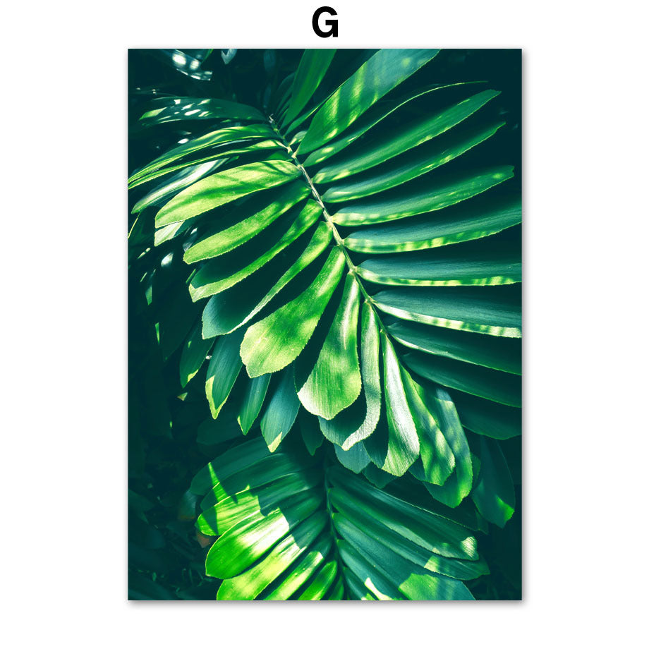 Exquisite Green Plant Canvas Paintings - Perfect for Living Room Decor