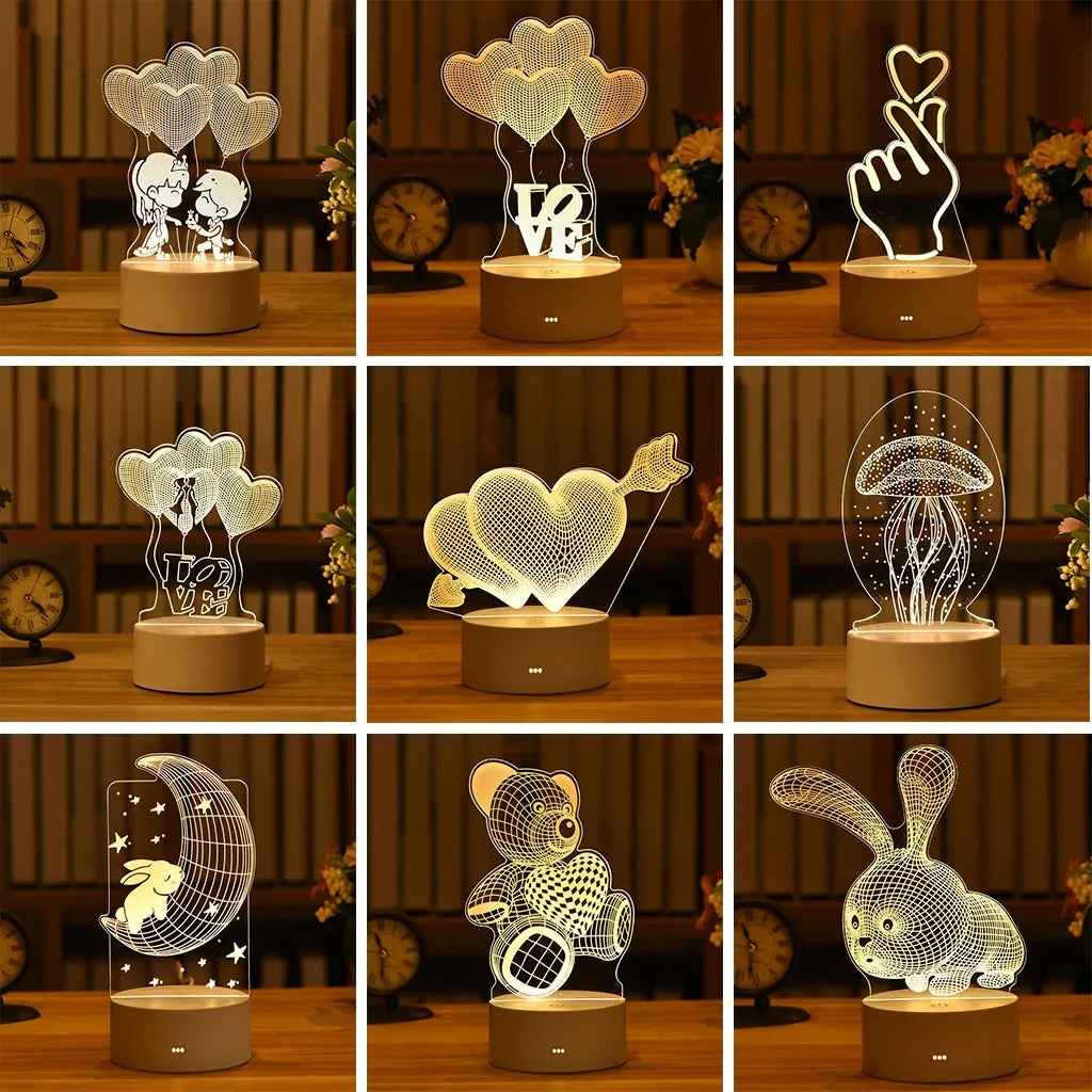 Illuminate Your Home with the Enchanting 3D Acrylic Love Lamp - Free Shipping Worldwide!