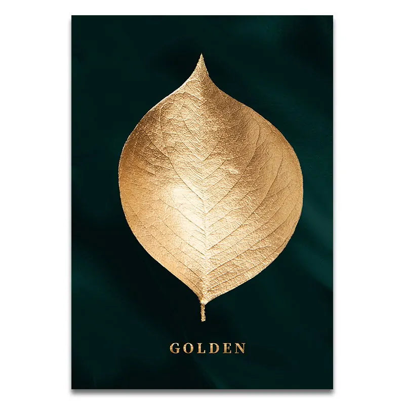 Elevate Your Home Decor with Abstract Golden Plant Leaves Multi Panel Wall Art