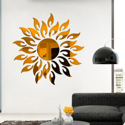 Brighten Your Space with Sun Shaped Mirror Wall Stickers - Stunning Home Decor with Free Shipping!