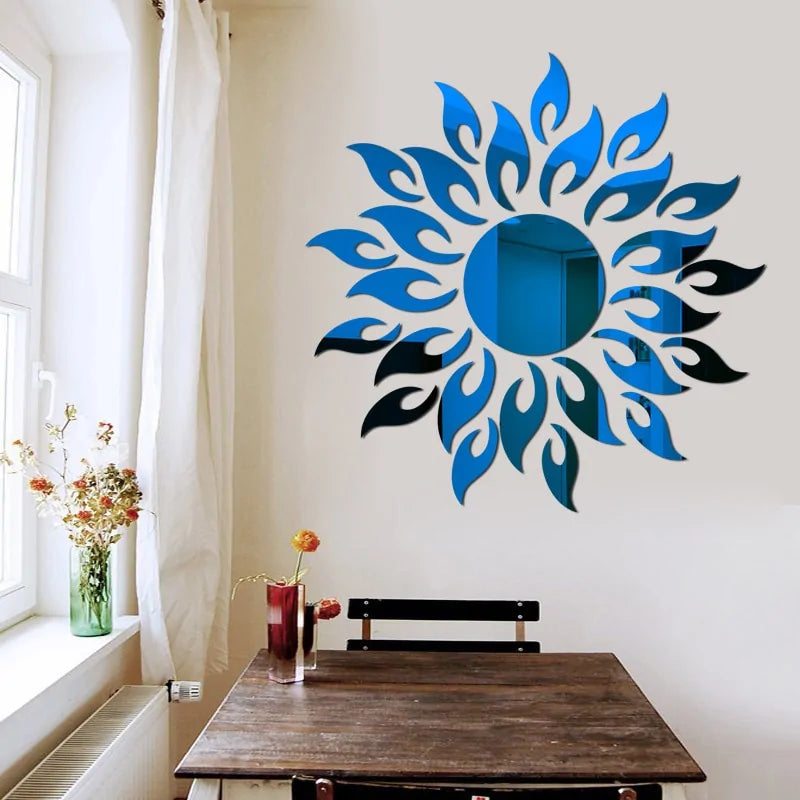 Brighten Your Space with Sun Shaped Mirror Wall Stickers - Stunning Home Decor with Free Shipping!