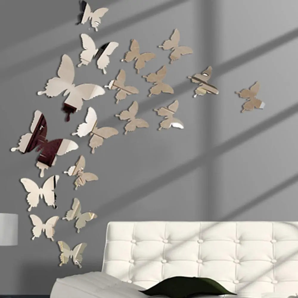 Transform Your Home Decor with 3D Mirror Butterfly Wall Decals - Free Shipping Worldwide!