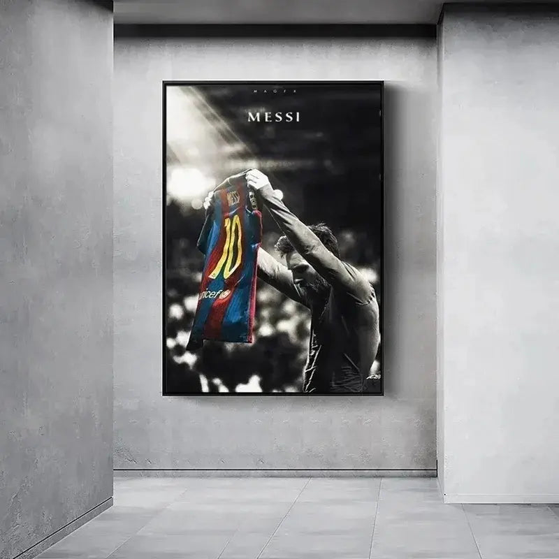 Celebrate Football Greatness with Retro Messi Posters - Iconic Wall Art for Fans